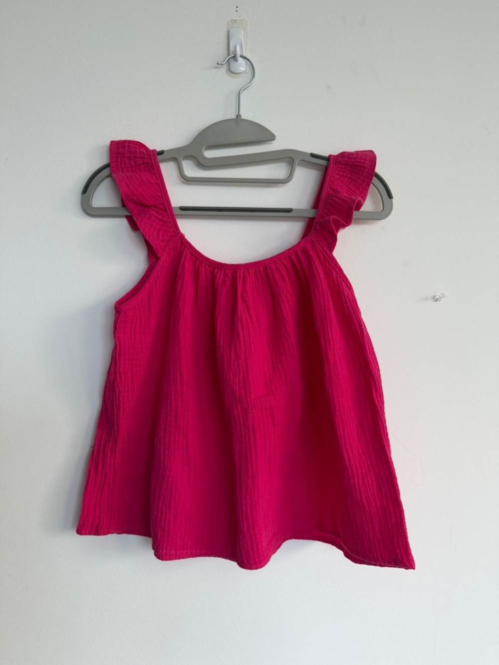 Heroes and Dreamers Hot Pink Ruffle Strap Tank Top